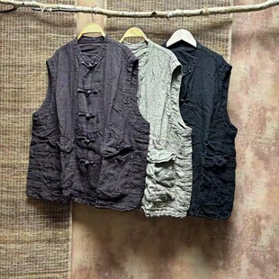 长75胸围140左右 春季 双层马甲 重工对襟盘扣大码 新品