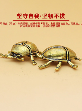 甲壳虫摆件高级感小众黄铜工艺品国潮网红摆摊火爆小商品跨境