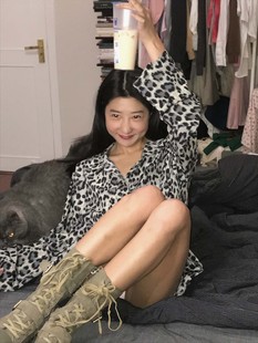 宽松衬衫 1992三岁.自制 港风复古豹纹男女同款 2022夏季 新款