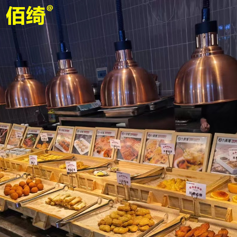 自助餐食物保温灯单头挂式保温灯伸缩烤肉灯餐饮披萨食品加热吊灯