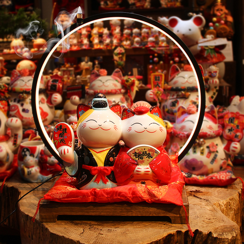 实用结婚礼物送新人一对情侣招财猫闺蜜姐姐高级小众创意新婚礼品