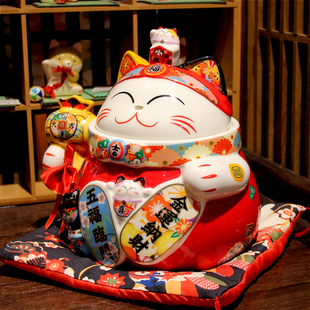 创意招财猫玄关桌面收纳摆件乔迁新居入伙礼品搬家礼物客厅装饰品