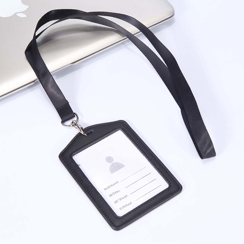 大号胸卡证件套工作证真皮员工作