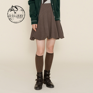 D-HARRY/迪哈利针织背带裙女高腰花苞裙短裙DH224M95758D