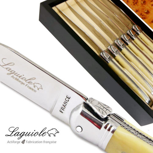 laguiole拉吉奥乐白树脂餐刀6件