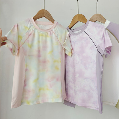 凉感防晒UPF50+夏季薄童装130－170儿童运动T恤上衣女童速干短袖