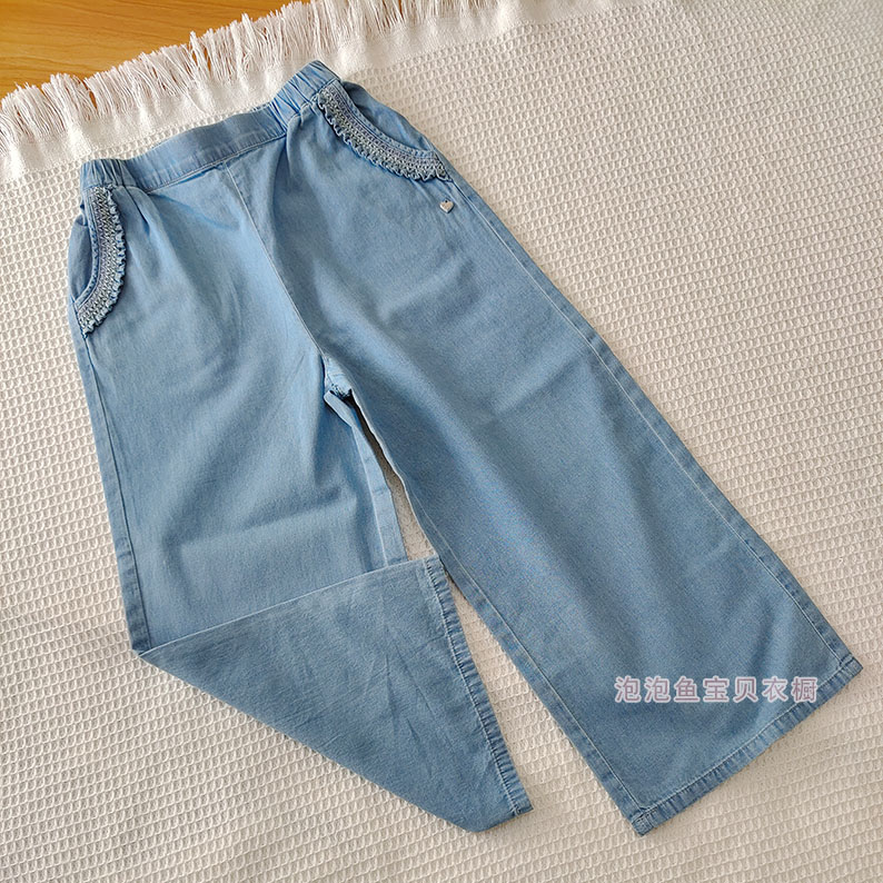 女童薄款天丝牛仔裤休闲裤