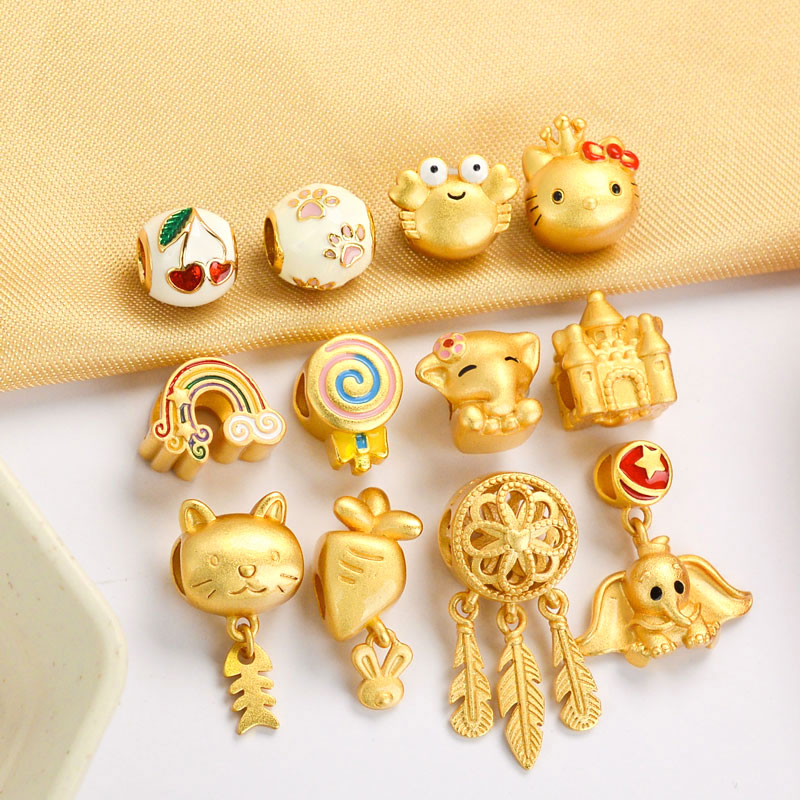 沙金大孔珠手绳隔珠配件