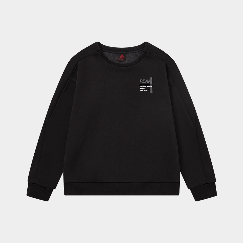 PEAK运动衣女圆领加绒加厚卫衣冬