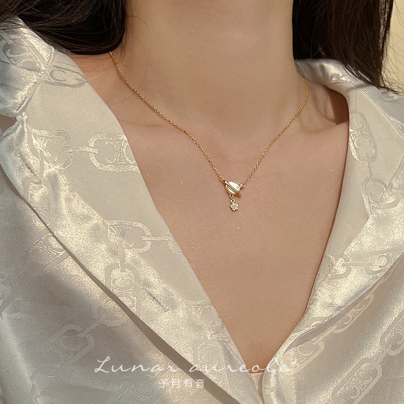 予月有音925银小星球项链