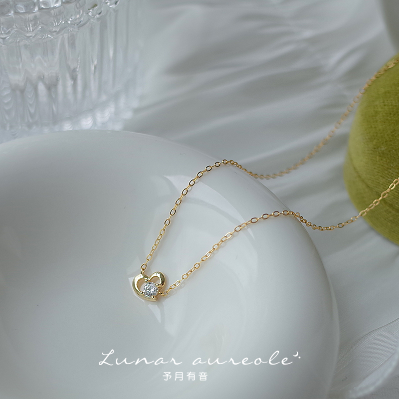 予月有音925银爱心项链