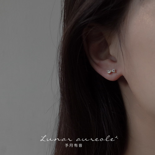 有音迷你小巧可爱风纯银闪闪锆石