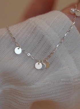 原创 塞壬 s925银项链淡水珍珠小众设计轻奢清冷气质闪闪小鳞片