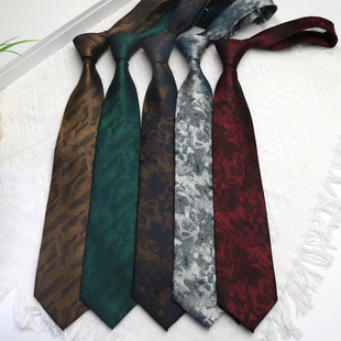 necktie 条纹花色手打领带结婚时尚 领带墨绿系新款 T台走秀搭配男士