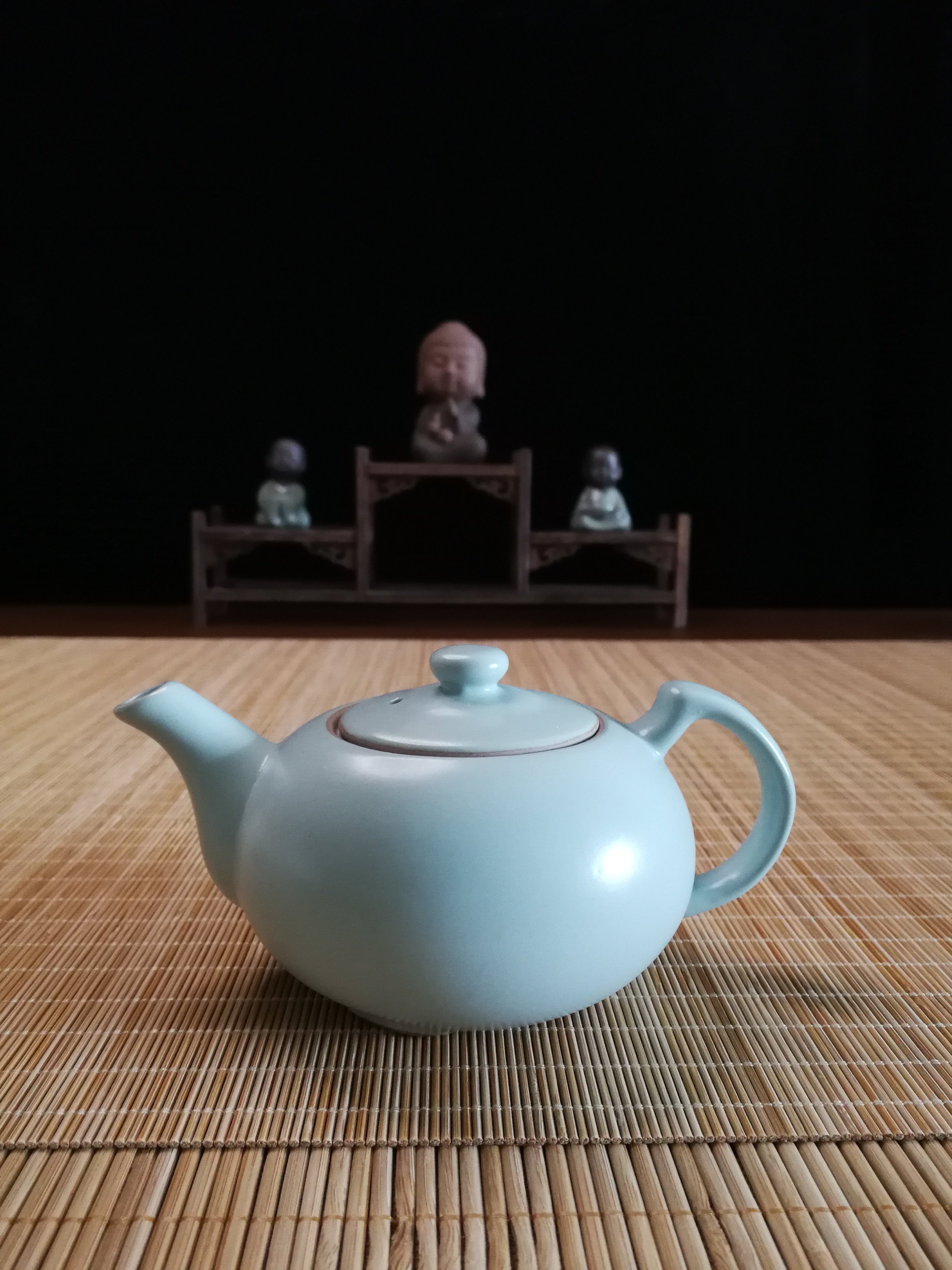 180ml汝窑天青茶壶泡茶西施壶单壶泡茶壶陶瓷茶具茶杯家用 - 实物图