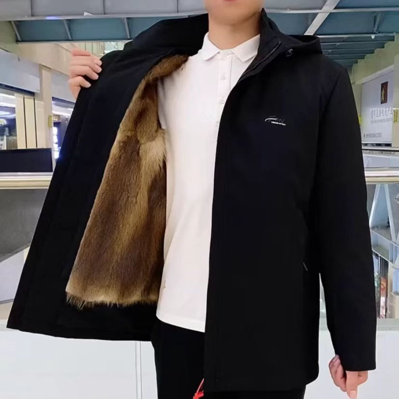 2024新款高品质派克服青根貂可拆卸内胆皮毛一体短款冬男貂皮外套