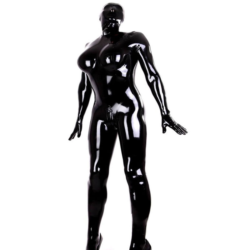 YINUO乳胶衣乳胶紧身全包衣变装CD伪娘Cos假胸隐藏套鼻管牙套定制