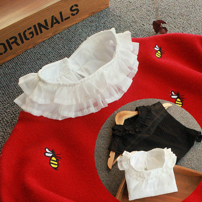 韩版新款蕾丝花边假领子钩花领围领半截打底衬衫领装饰领百搭女