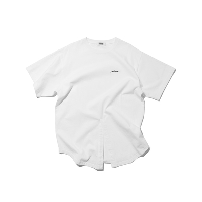 ULSUM白色开衩短TEE短袖