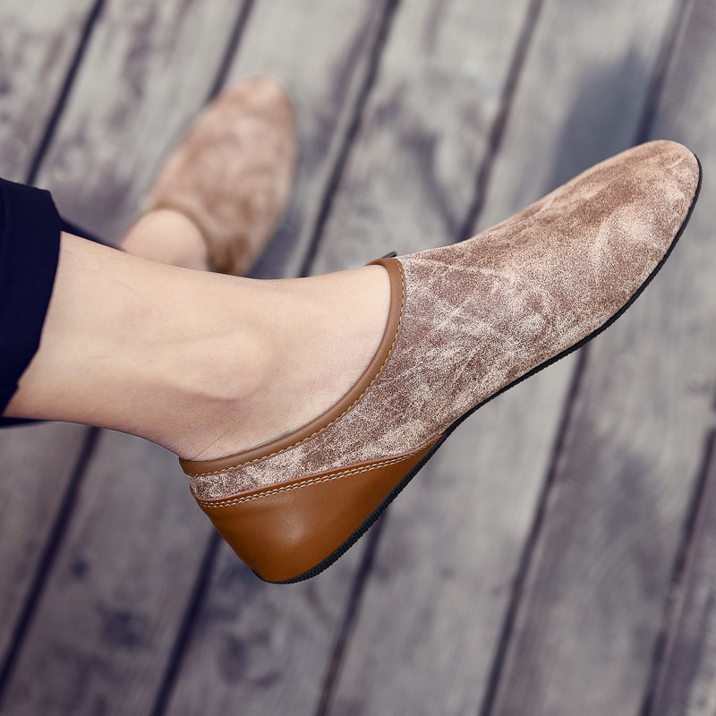 夏季2018新款豆豆鞋男真皮韩版休闲鞋百搭个