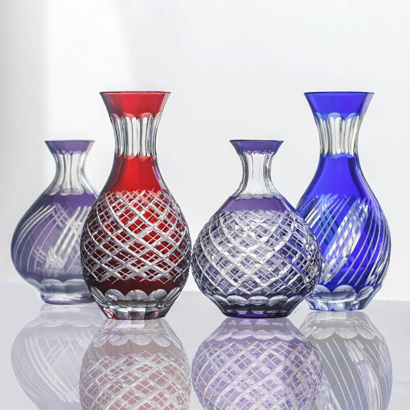 日式料理冷酒壶清酒壶套件手工切子清酒杯创意彩色家用冷酒果酒杯