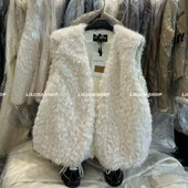 百搭外穿皮毛一体羊羔毛皮草无袖 毛毛外套宽松显瘦马甲上衣女