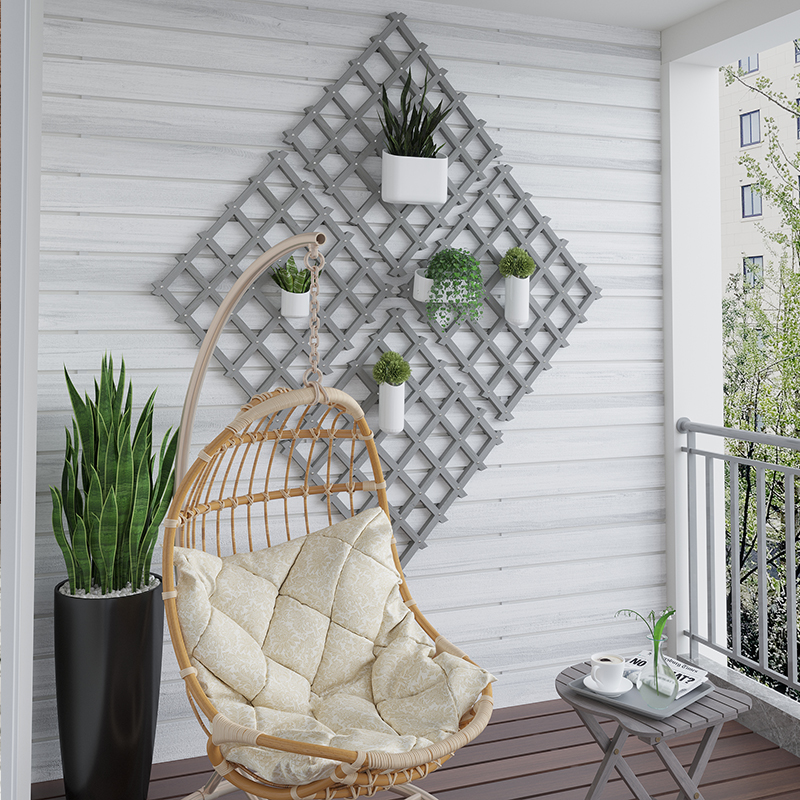 防腐木客厅墙上花架阳台壁挂铁艺挂墙植物架实木悬挂式墙壁花盆架