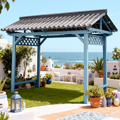 户外庭院别墅仿古建木长廊