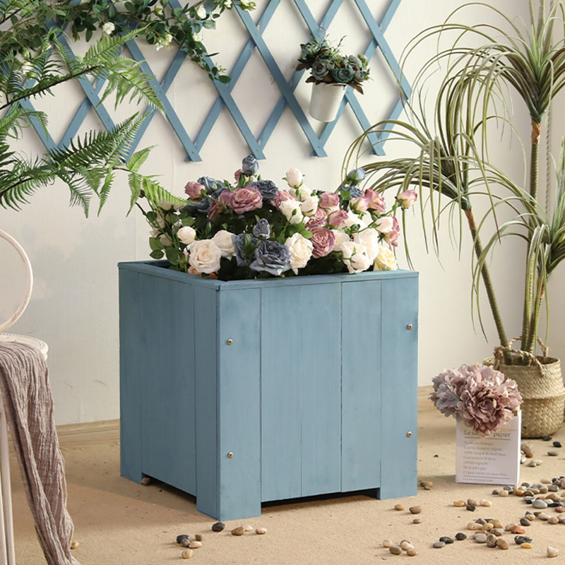 阳台长方形防腐木花箱花盆