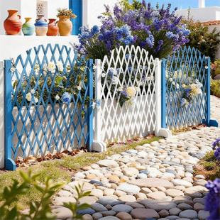 户外防腐木栅栏伸缩护栏院子围栏室外庭院花园篱笆装 饰隔断爬藤架