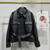 头层绵羊皮夹克外套泡皮机车服宋佳同款 真皮皮衣女短款 2025新款