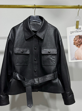 真皮皮衣女短款2025新款头层绵羊皮夹克外套泡皮机车服宋佳同款