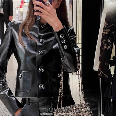 秋冬新款真皮皮衣头层绵羊皮进口油蜡皮短外套百搭设计感小香风