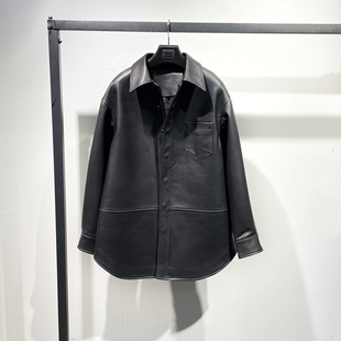 真皮皮衣头层绵羊皮外套女皮衣夹克西装中长衬衫春款