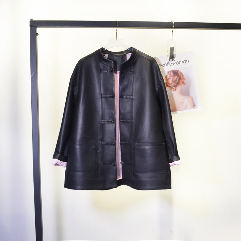 刘雯同款真皮绵羊皮外套