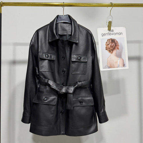 真皮皮衣2025秋冬新款进口植鞣头层绵羊皮风衣中长外套李宇春同款