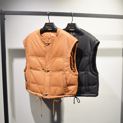 绵羊皮短款真皮马甲背心