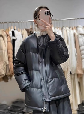 秋冬新款真皮头层绵羊皮羽绒服鹅绒服中长皮衣外套