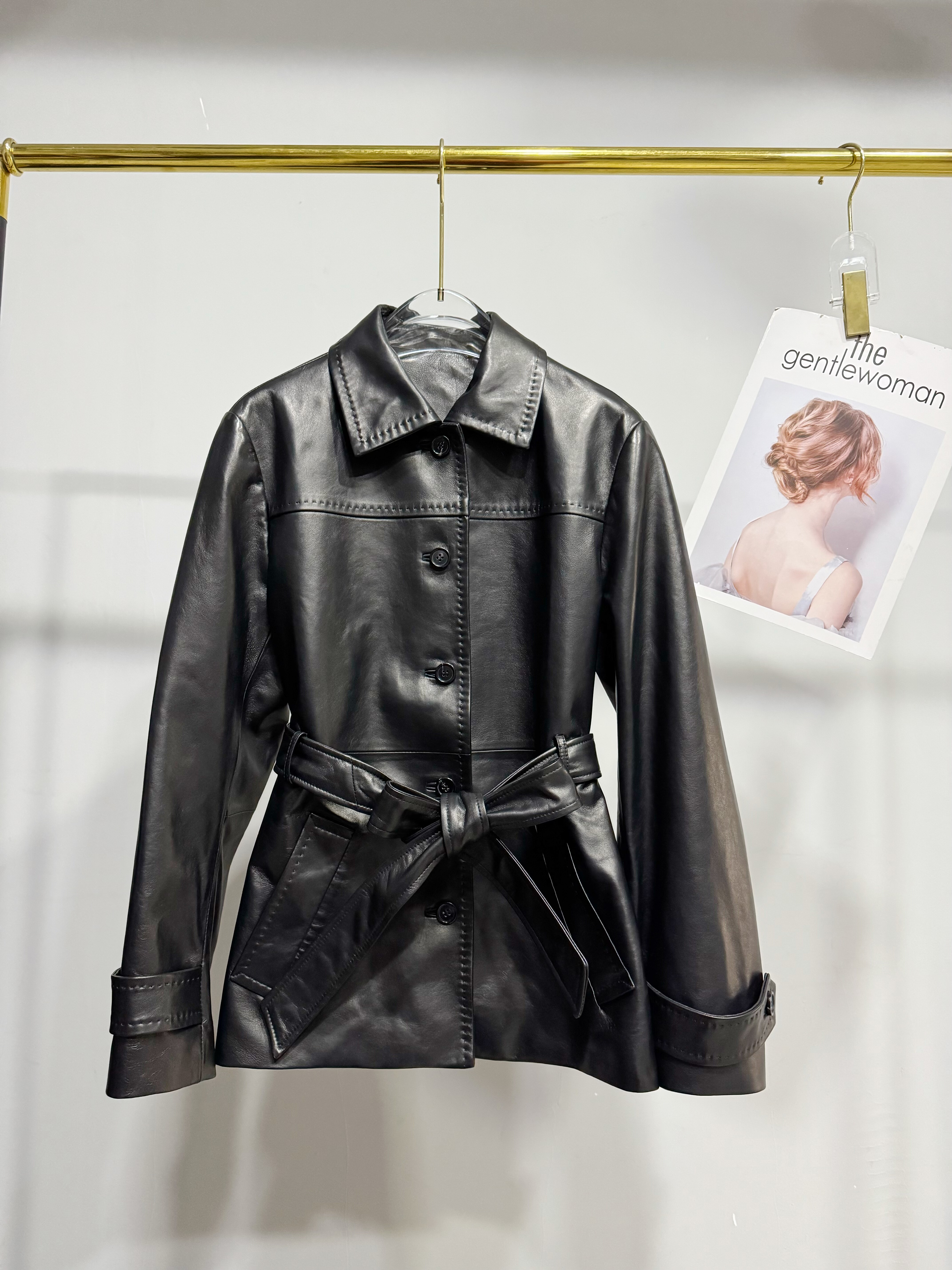 2026春新款进口头层绵羊皮皮衣中长外套风衣带腰带,女装/女士精品,皮衣,淘宝优惠券,粉丝福利购,淘宝优惠卷