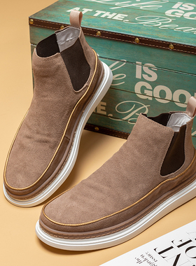 帕达索男鞋冬季加绒保暖高邦鞋新款百搭潮流英伦高帮休闲鞋211018