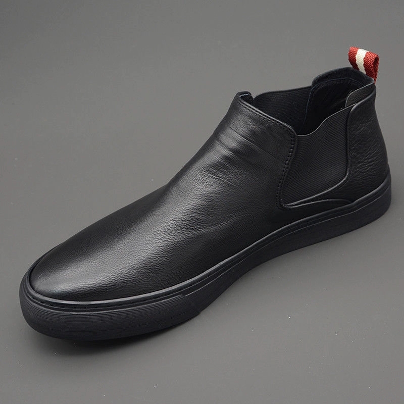 帕达索2024秋冬新款高帮休闲短靴男士加绒保暖真皮马丁靴潮221118