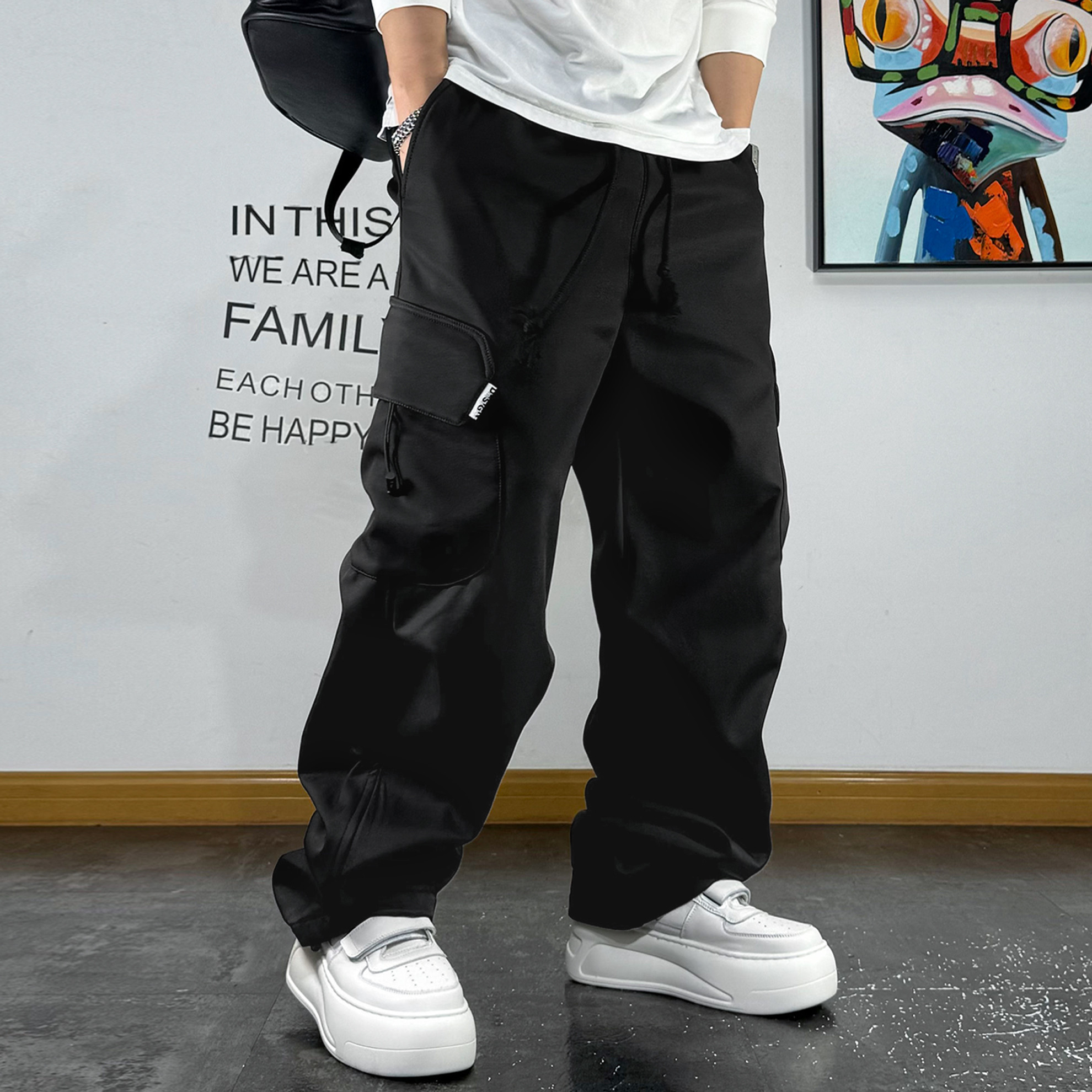 工装裤美式多口袋休闲裤加绒