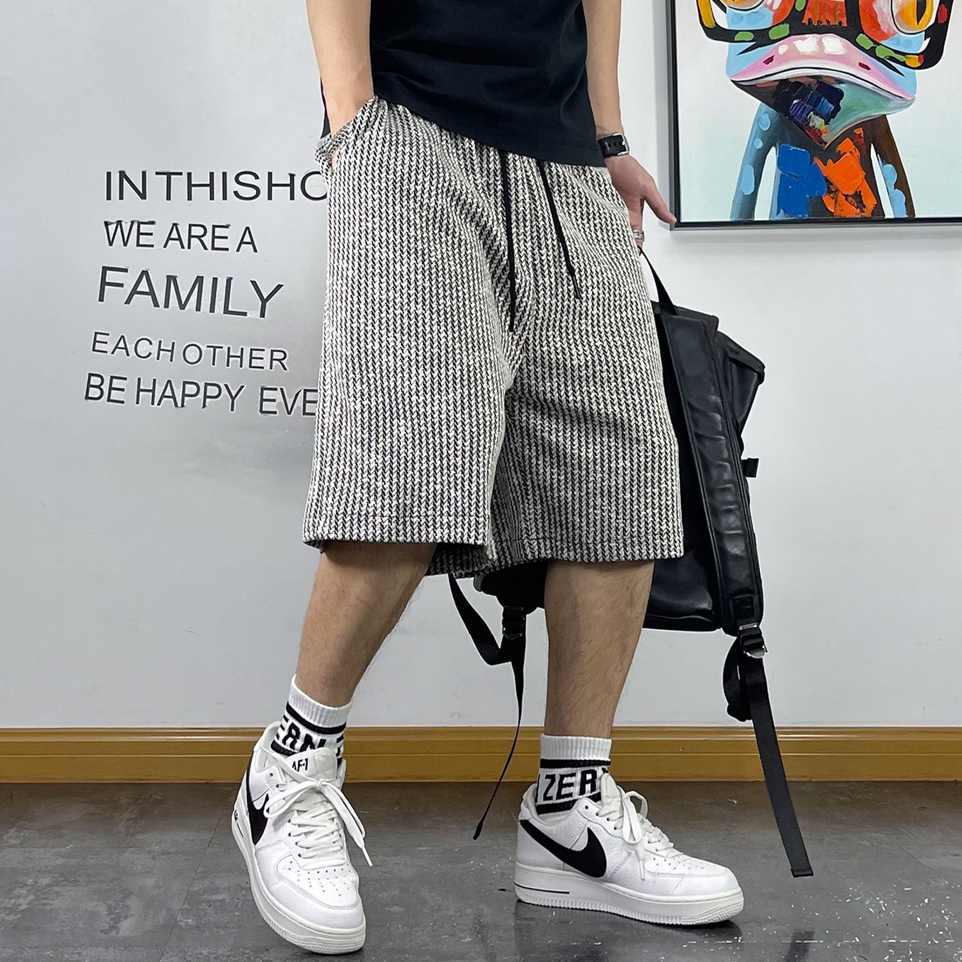 短裤健身运动提花设计五分裤