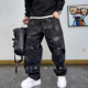 休闲复古扎染大口袋工装 裤 男2026年春秋款 美式 百搭宽松抽绳长裤 潮