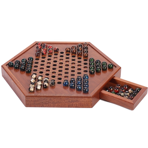 跳棋儿童小学专用大人版玻璃球波子棋成人版益智宝石玛瑙大号老人