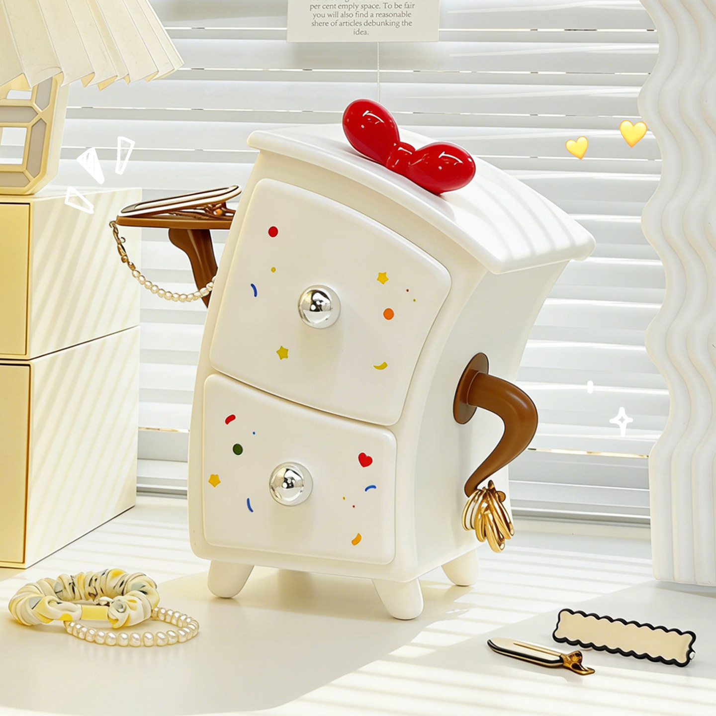 桌面发饰收纳盒抽屉式儿童皮筋头绳女生发圈发夹大容量杂物整理盒,收纳整理,桌面收纳盒,淘宝优惠券,粉丝福利购,淘宝优惠卷