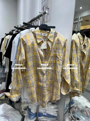 MH家 2025春韩版时尚百搭显瘦格子衬衫女设计感防晒长袖上衣