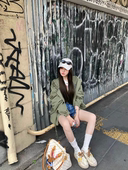 时尚 MH家 韩版 新款 百搭显瘦连帽风衣外套女宽松上衣 2026春季