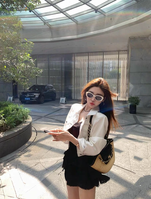 MH家 2026春新款牛仔外套女宽松小个子高腰白色明线百搭上衣