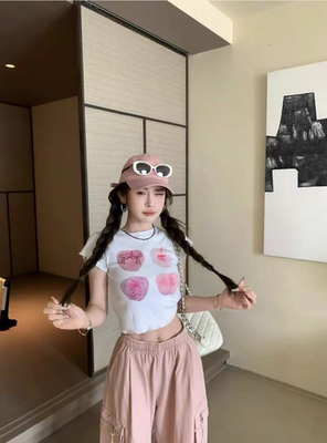 MH家 韩国东大门2026新款韩版时尚百搭显瘦圆领印花短袖T恤女